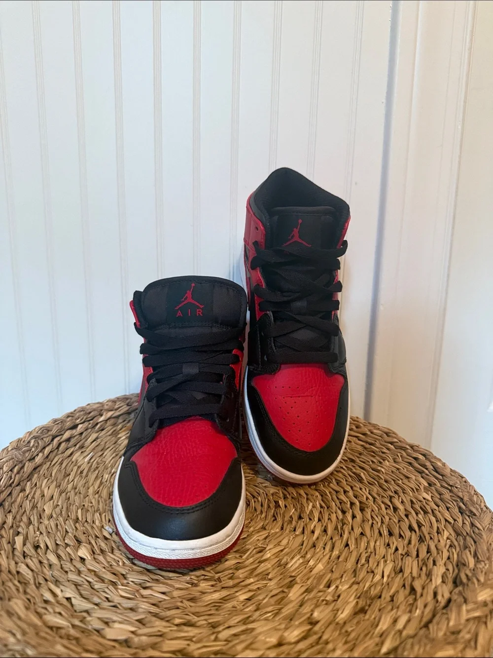 Nike Kids Black and Red High-Top Sneakers